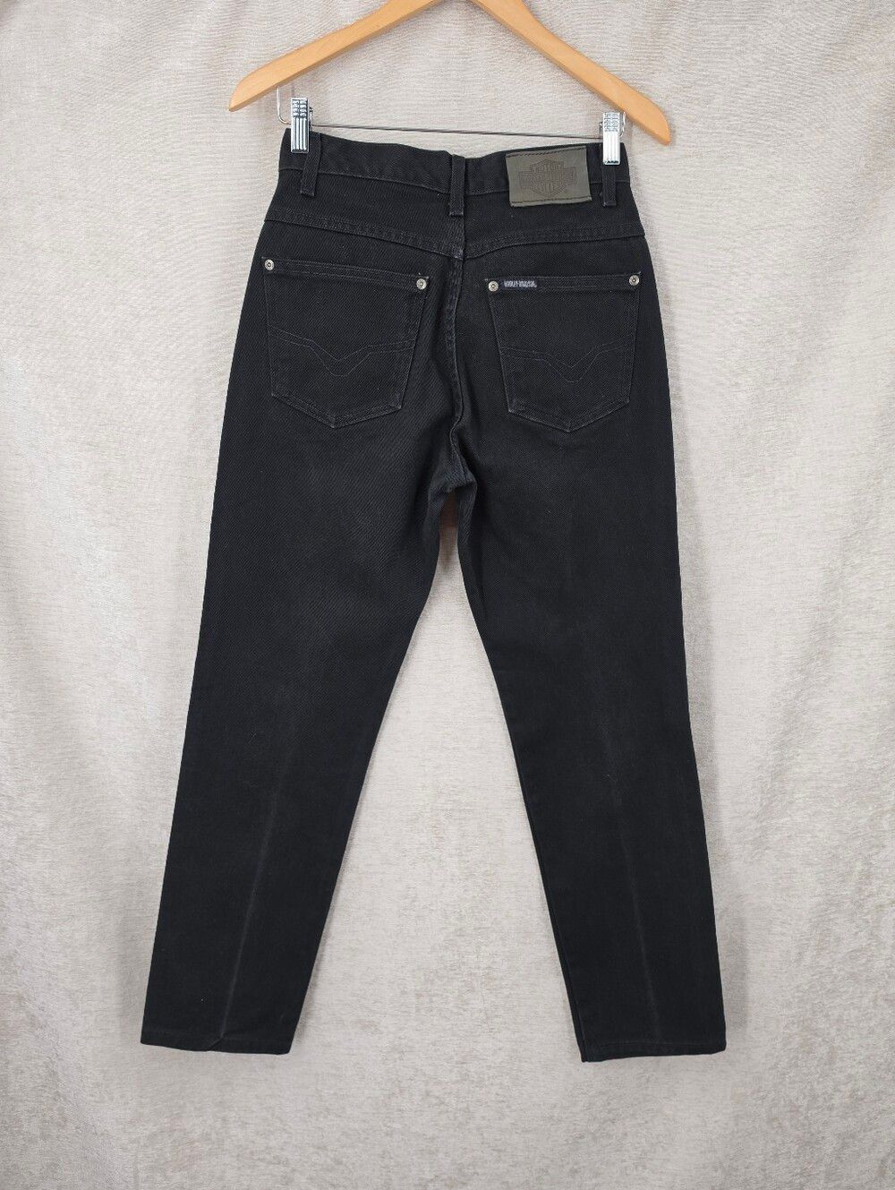 Harley Davidson Vintage Black Denim Straight-Leg Jeans Women's Size 4 Long